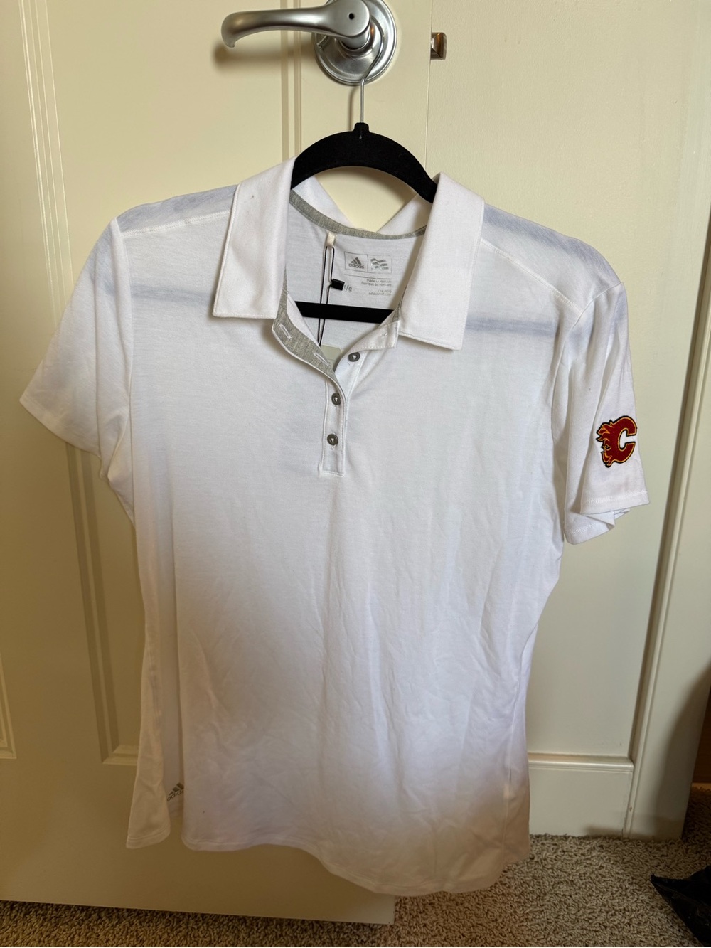 Calgary flames adidas White Polo